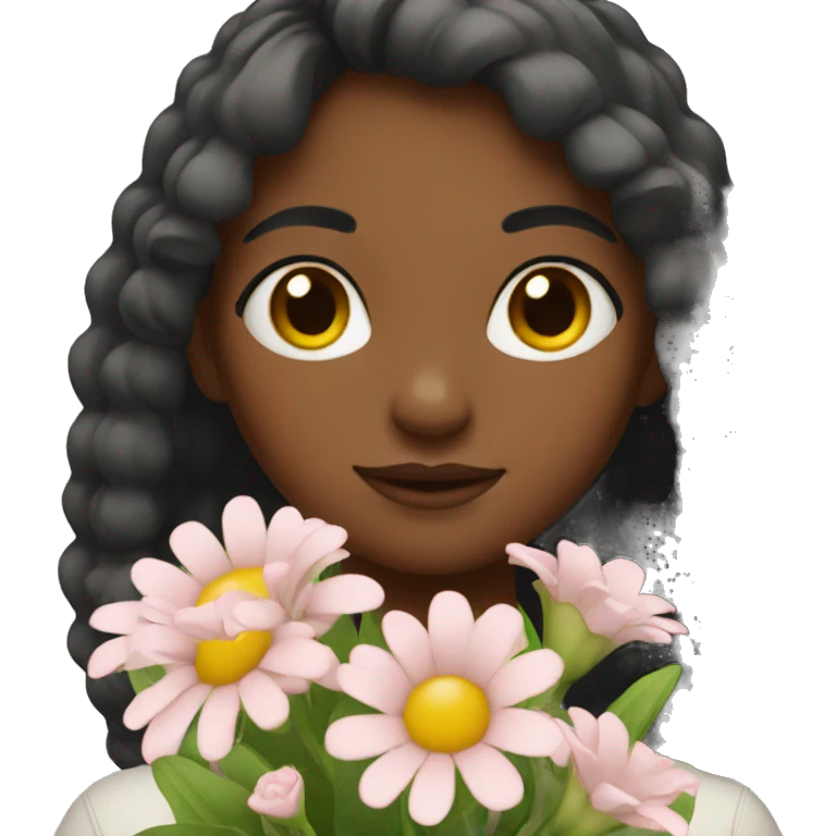 Girl with flowers emoji
