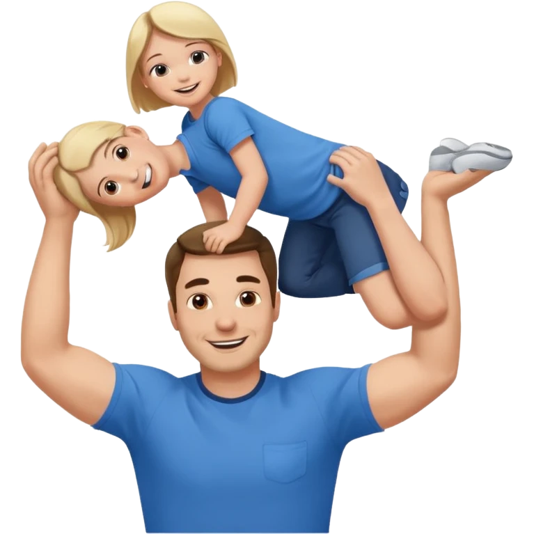 a dad lifting his daughter   emoji