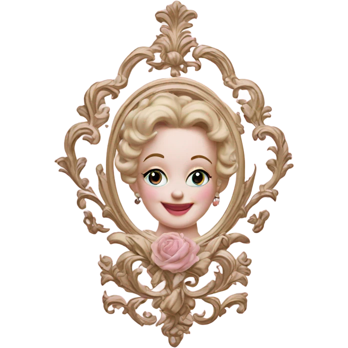 vintage rococo light pink towel emoji
