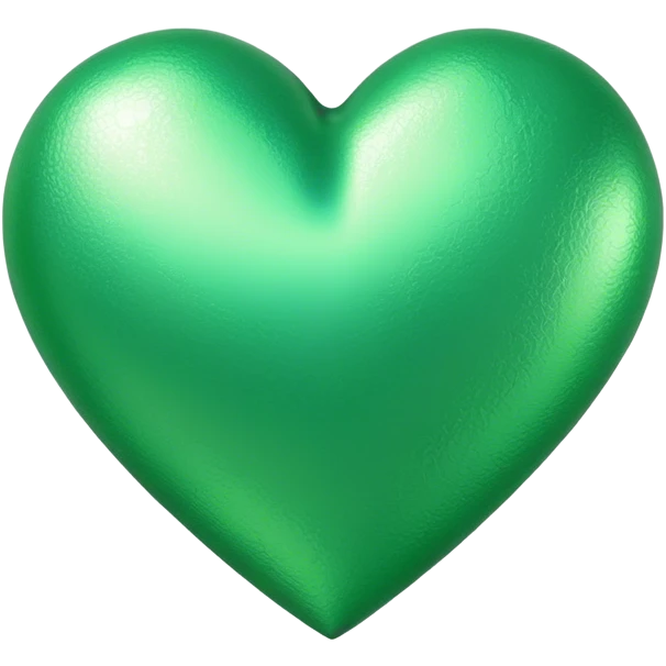 Green aesthetic heart with metallic texture emoji