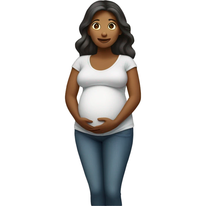A pregnant woman under. emoji