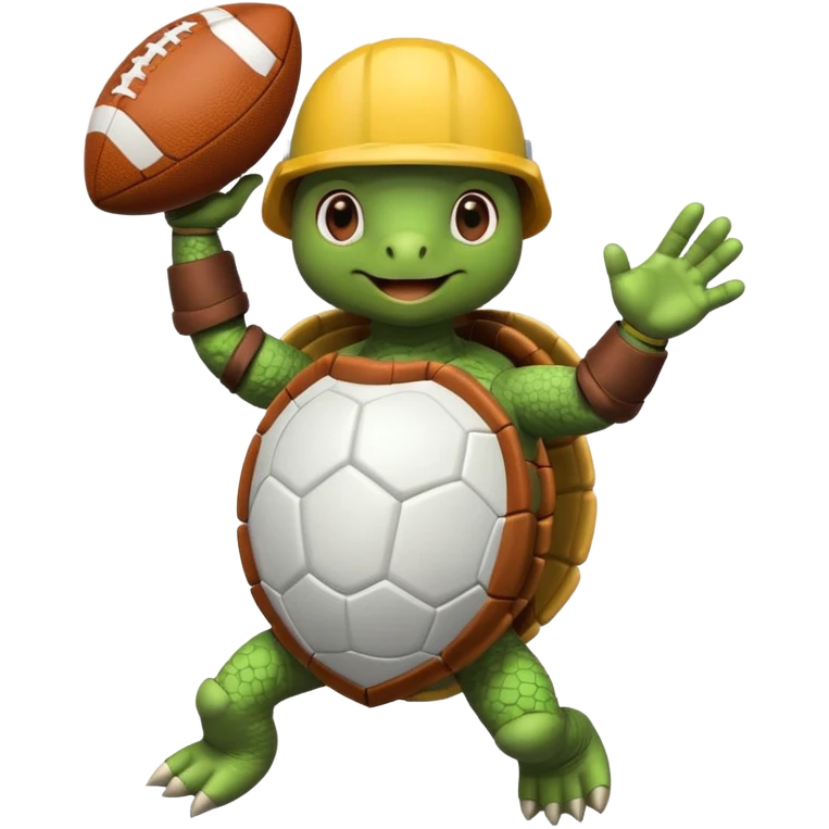 A turtle throwing a football emoji