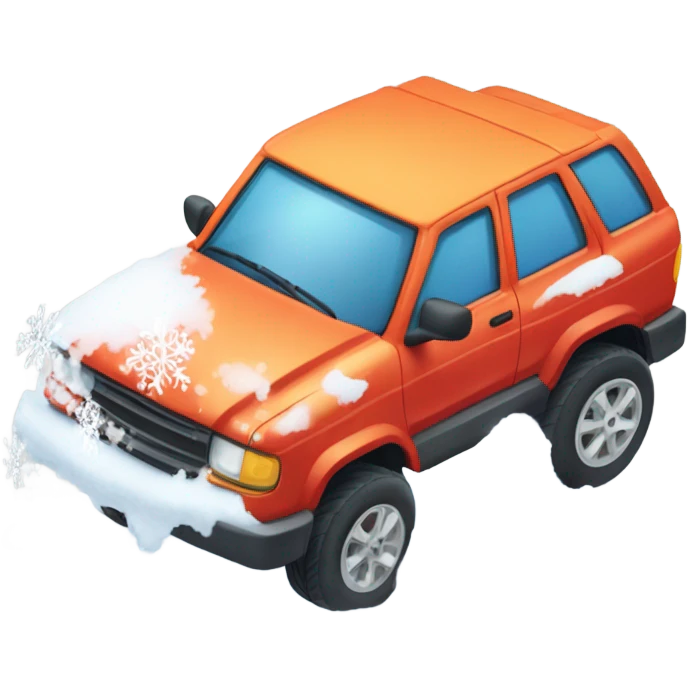 Car driving in the snow  emoji