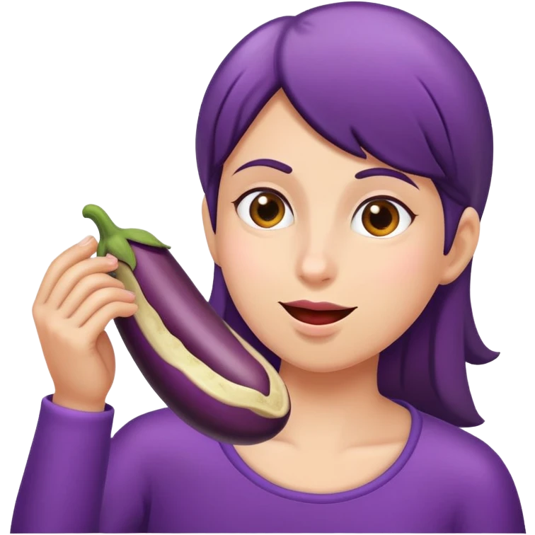 Eating eggplant  emoji