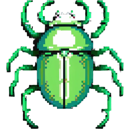 green shiny scarab with a skull as its body emoji