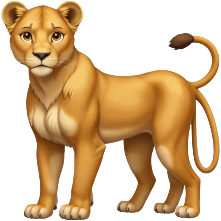 in lion family, only mother., full body emoji