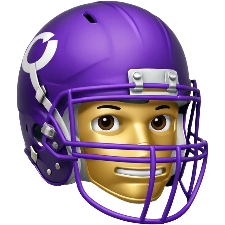 College football player helmet in purple color emoji