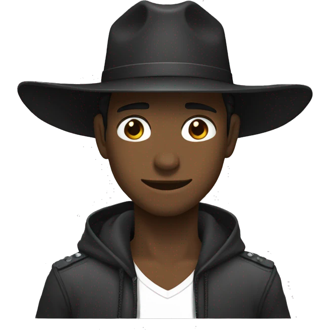 Chico estilo anime con caballo Negro y mirafa fria  emoji