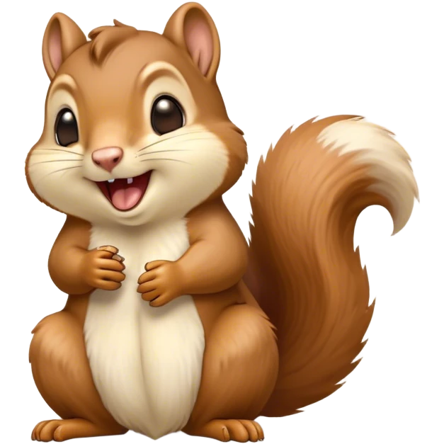 Cinematic Cute Yawning Squirrel Portrait Emoji, Head tilted slightly with a dramatic, wide-open yawn, showcasing a soft, downy auburn Fur with a fluffy tail and delicate cream accents, round eyes barely open in drowsy contentment, Simplified yet irresistibly adorable features, highly detailed, glowing with a soft, cozy glow, high shine, relaxed yet expressive, stylized with a touch of woodland charm, bright and endearing, soft glowing outline, capturing the essence of a sleepy yet affectionate squirrel, so drowsy it feels like it could scamper out of the screen and curl up for a nap! emoji
