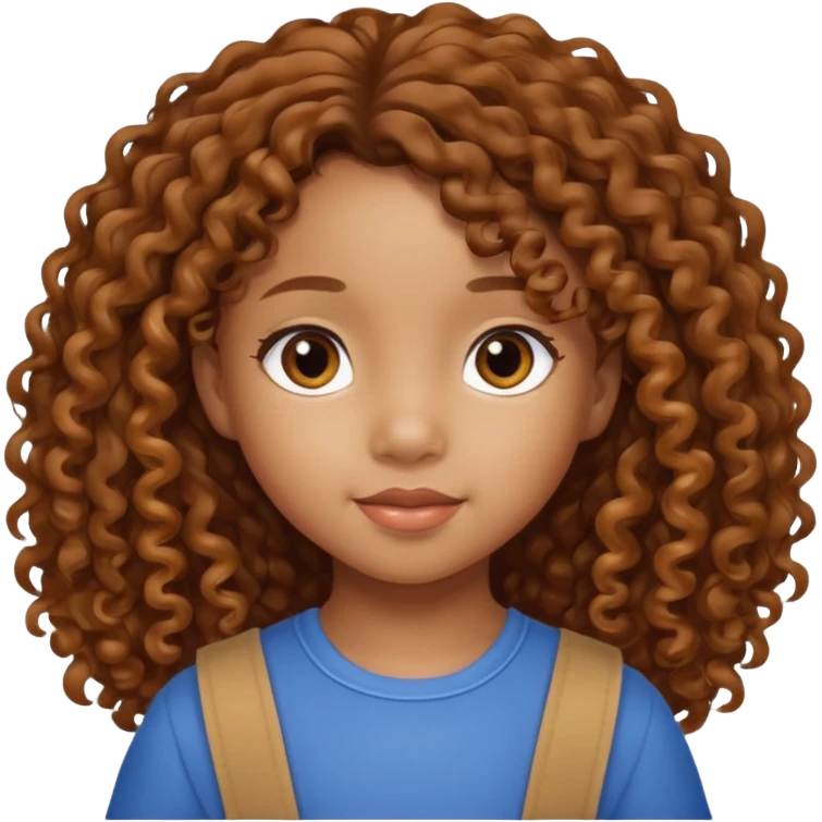 5 year old blasian girl with long brown curly hair emoji