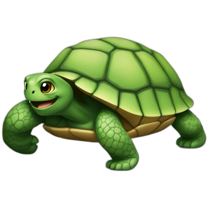 Chat sur sur tortue emoji