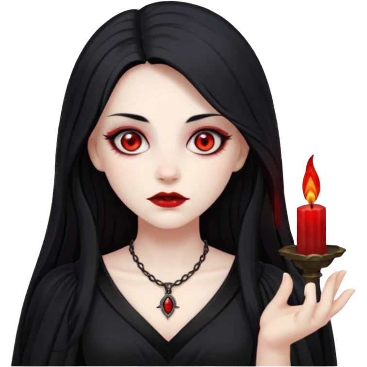 Female necromancer – Red eyes, black dress















 emoji