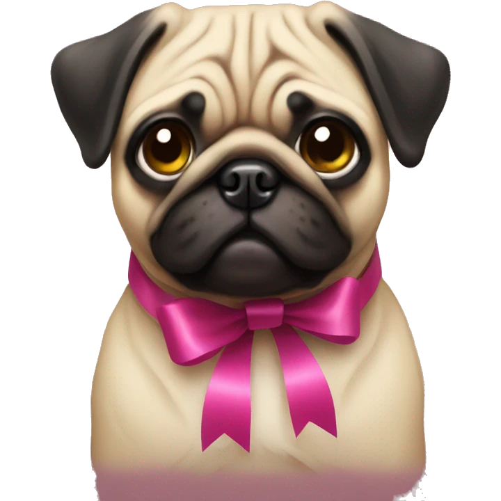 Pug with ribbon  emoji