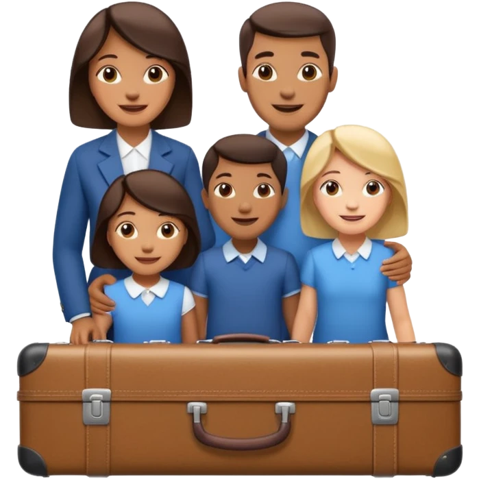 familia con maleta emoji