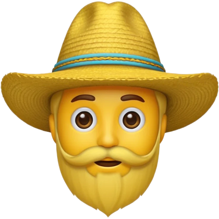 Un emojis amarillo con sombrero y barba emoji