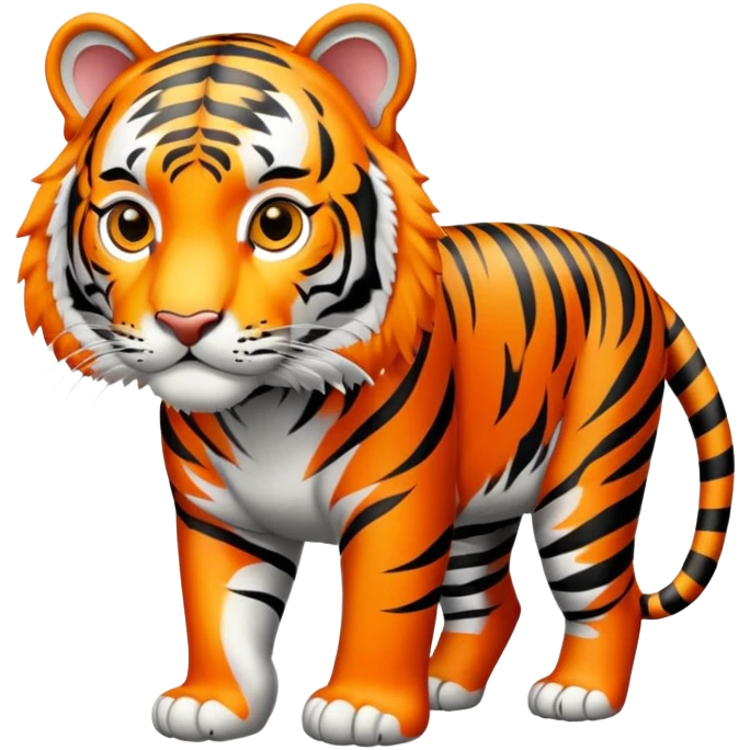 Bengal tiger with orange fur and black stripes emoji