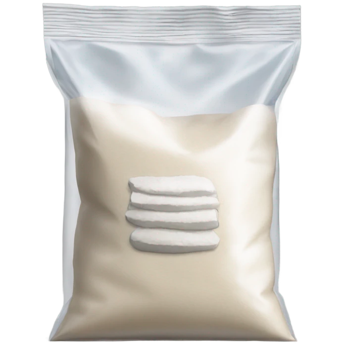 bag of white flour in a clear bag emoji