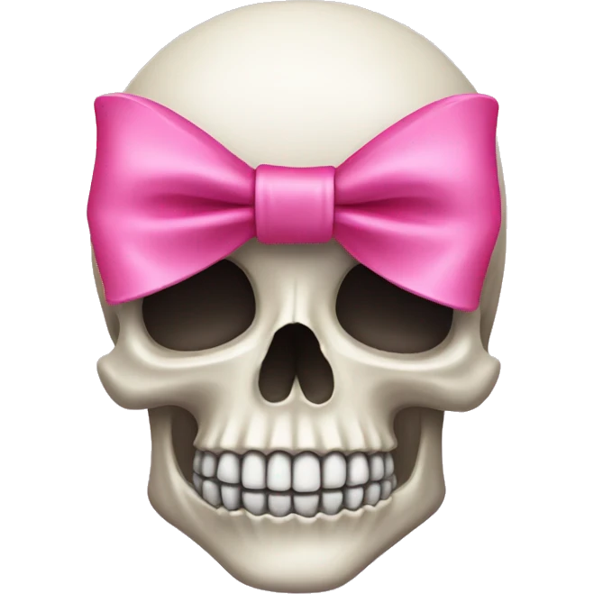 Skull with a pink bow emoji