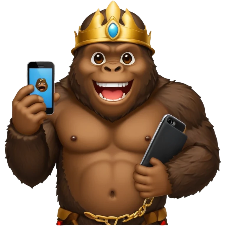 King Kong with a cell phone emojie emoji