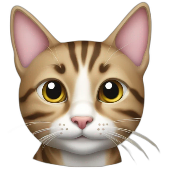 A tabby cat holding a small tuna fish emoji