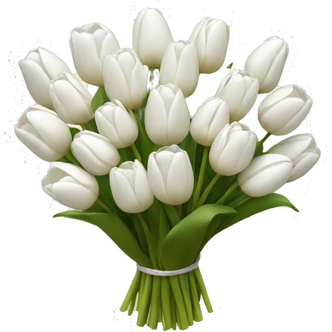 white tulip bouquet  emoji