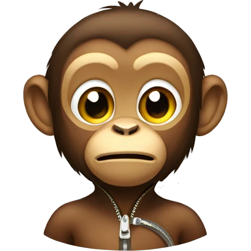 A monkey with a zipper emoji