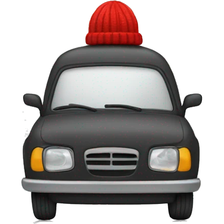Car with a beanie  emoji