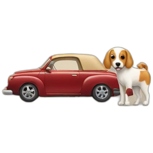 Car on dog emoji