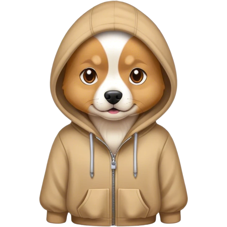 Dog wearing hoodie emoji