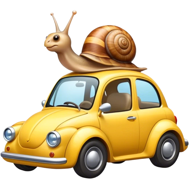 Snail driving a car emoji