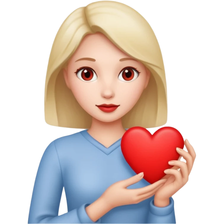 A single woman with heart in his hand  emoji