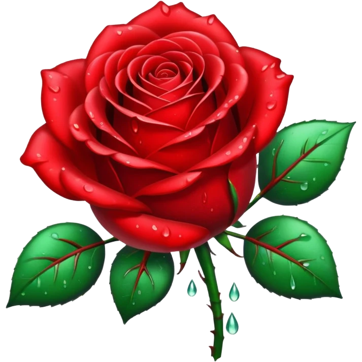 glitter red rose with blood emoji