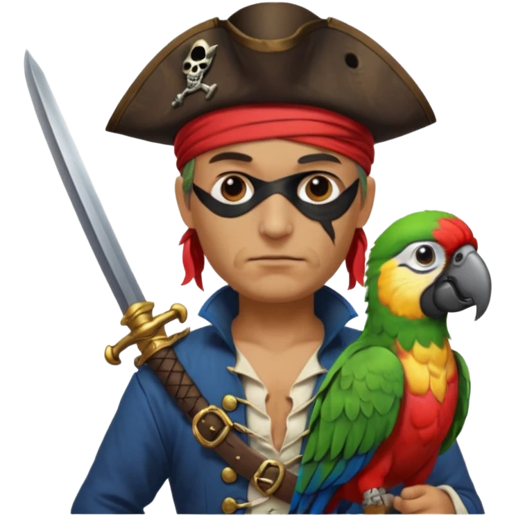pirate and parrot emoji
