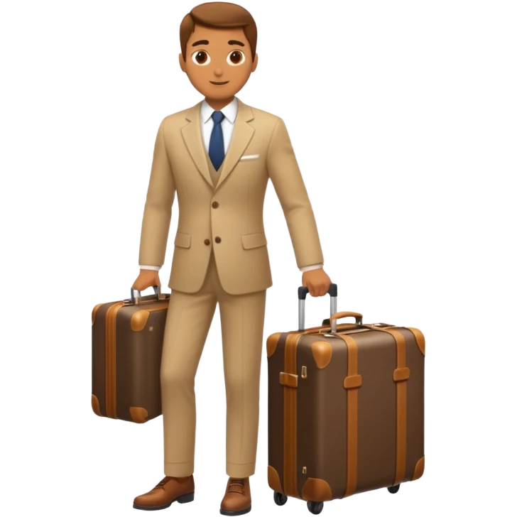 hombre elegante con maletas  emoji