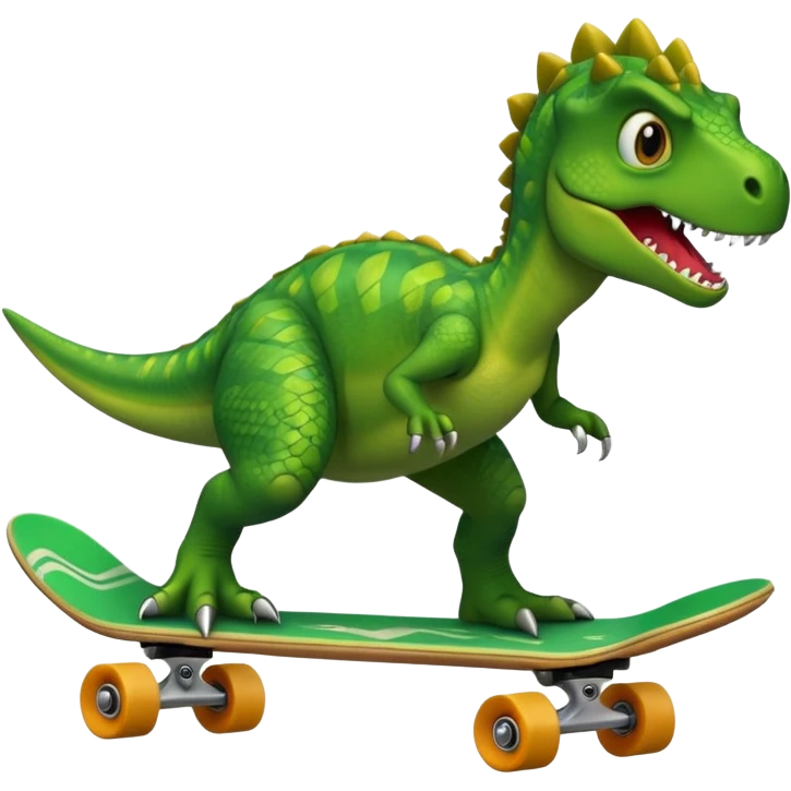 Dinosaur on a skateboard emoji