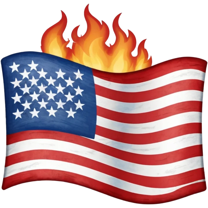 Burning american flag emoji