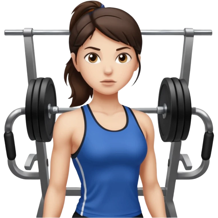 Brunette fair skin girl gym emoji