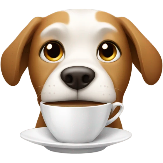 Dog drinking coffee emoji