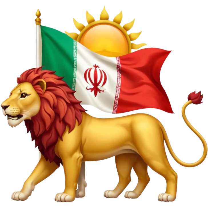 Sun and lion on iranian flag emoji