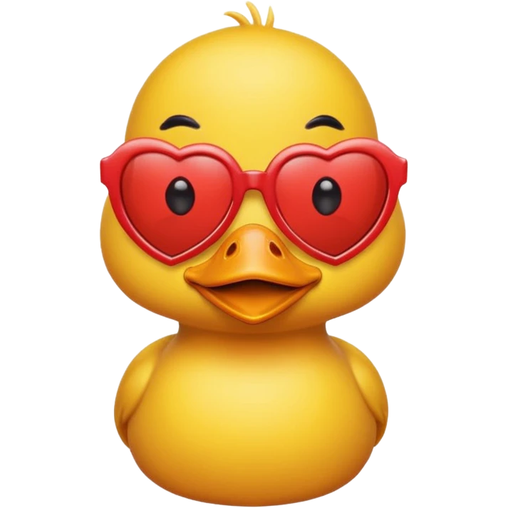 Make a frame emoji and inside it is a duck wearing red heart sunnies and the background is sky or anything blue emoji