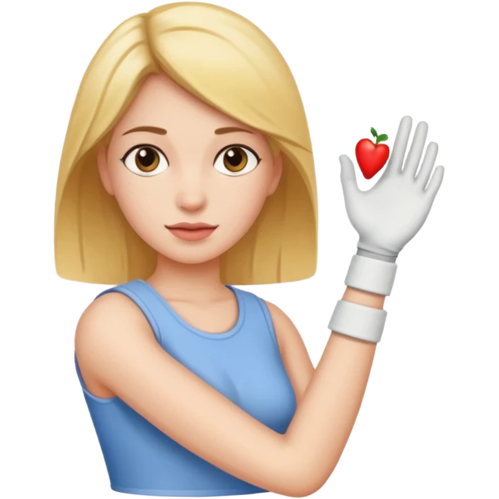 Lady with left lower arm ina cast emoji