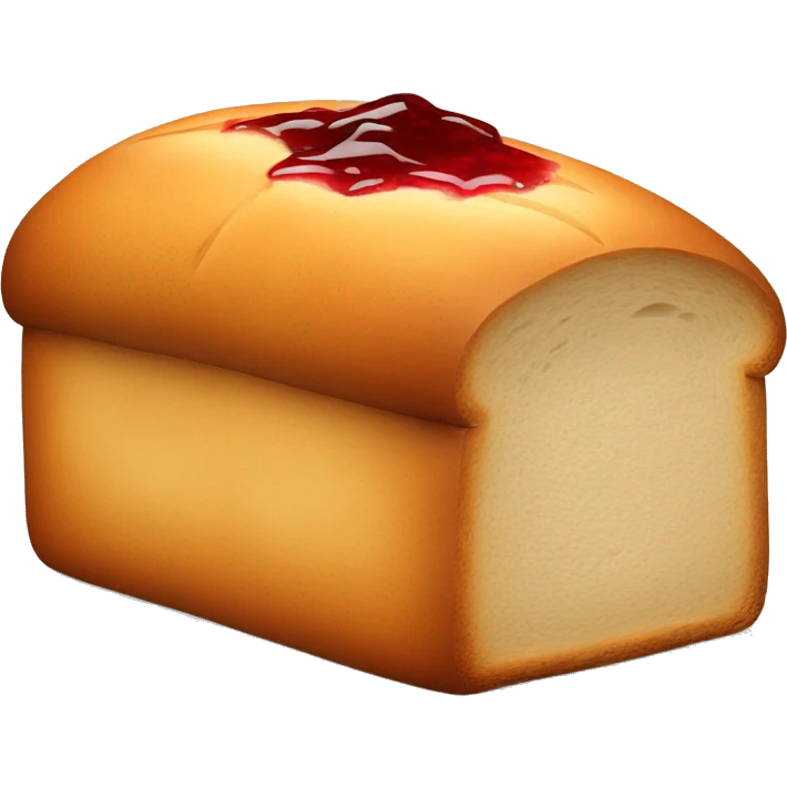 A loaf placed flat with red jam emoji