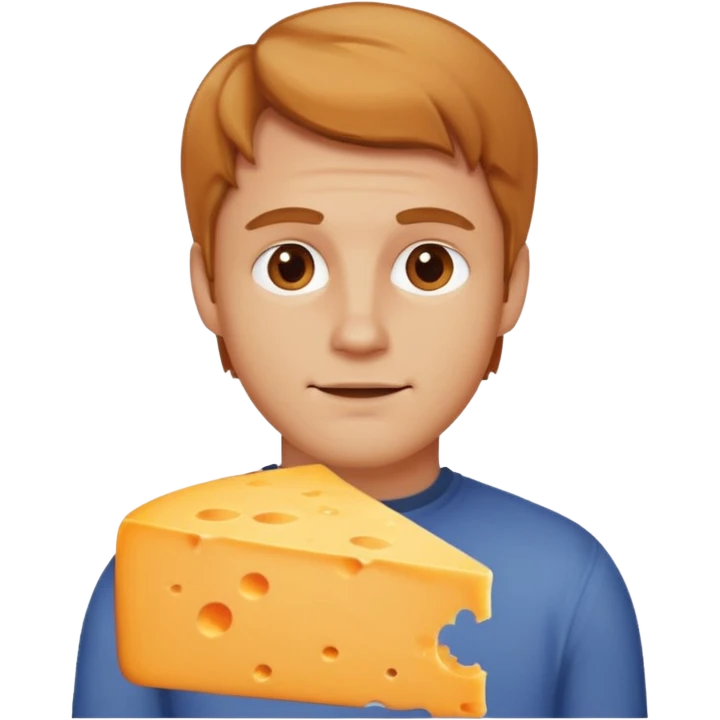 white guy with light brown hair cheddar cheese emoji
