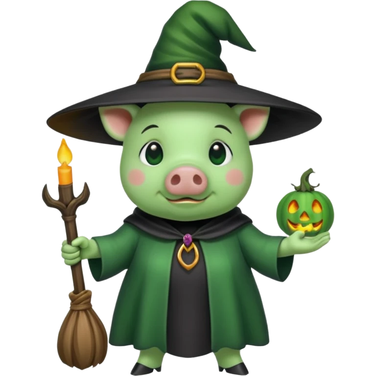pig witch emoji