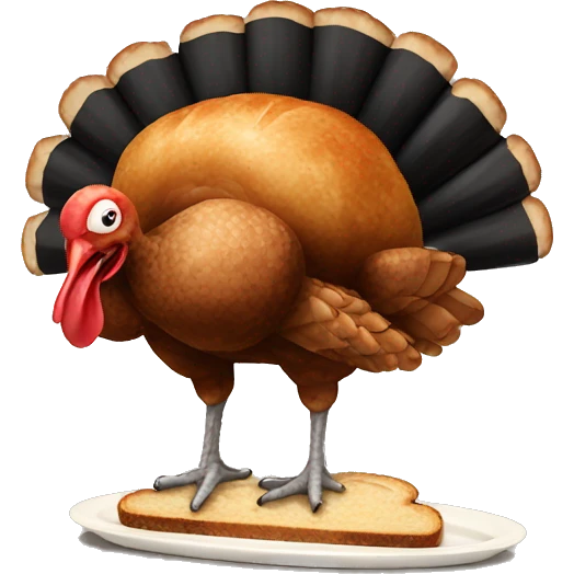 Turkey with Burnt black bread and oyster emoji
