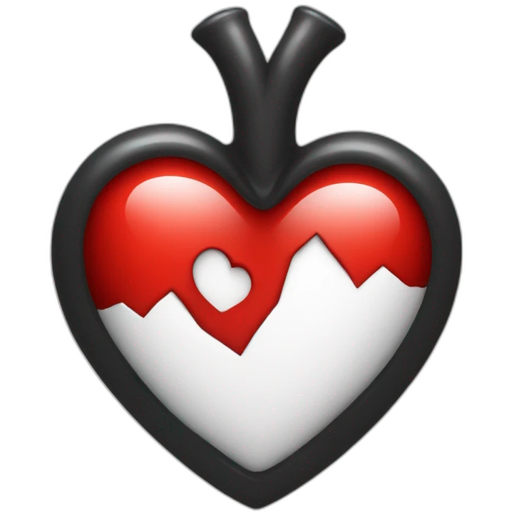 black red white real Heart emoji