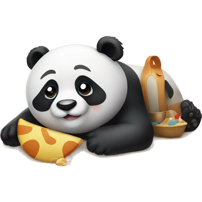 Panda chilling on the beach emoji