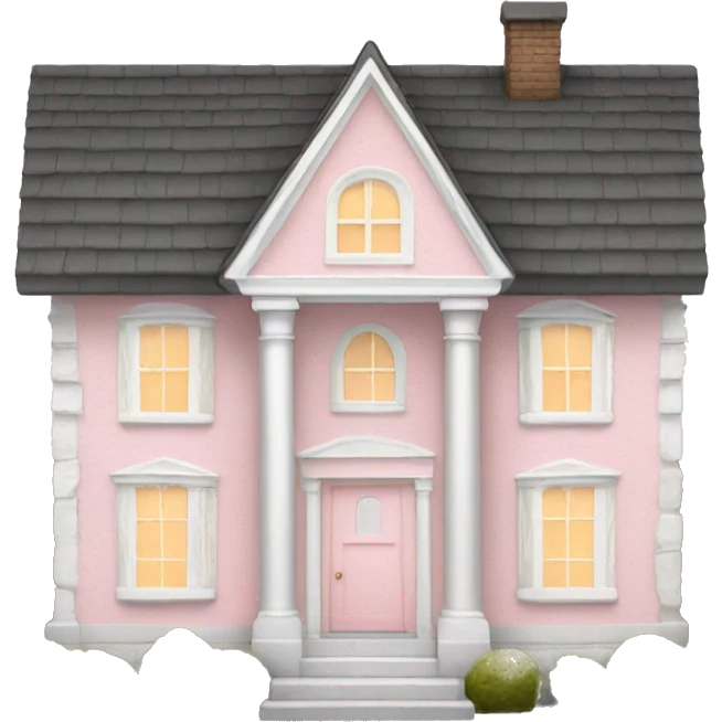 Light pink and white gold house emoji