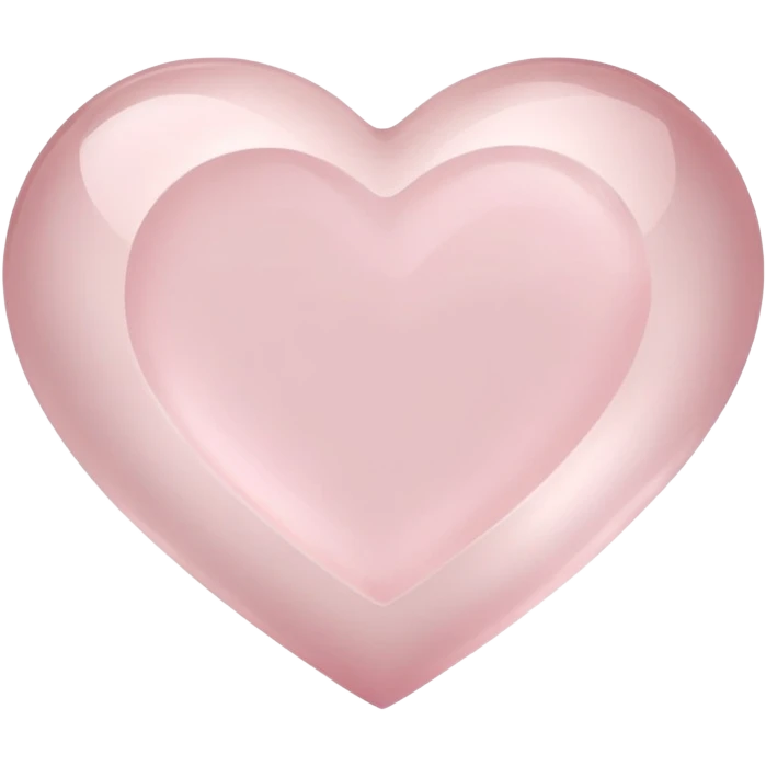 Heart-shaped rose quartz crystal with delicate pink hue and subtle inner cloudiness emoji