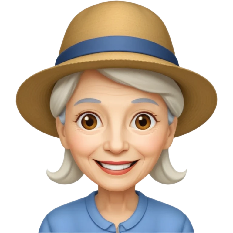 elderly woman with hat emoji